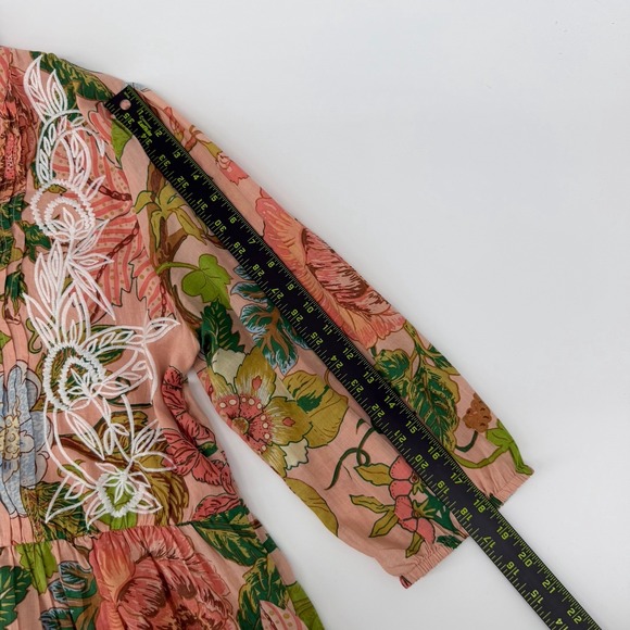 Soft Surroundings Bellicia Floral Embroidered Midi Dress Women's Size Large Pink - Picture 10 of 10